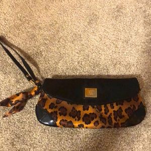 Liz Claiborne Leopard Print Clutch Wristlet